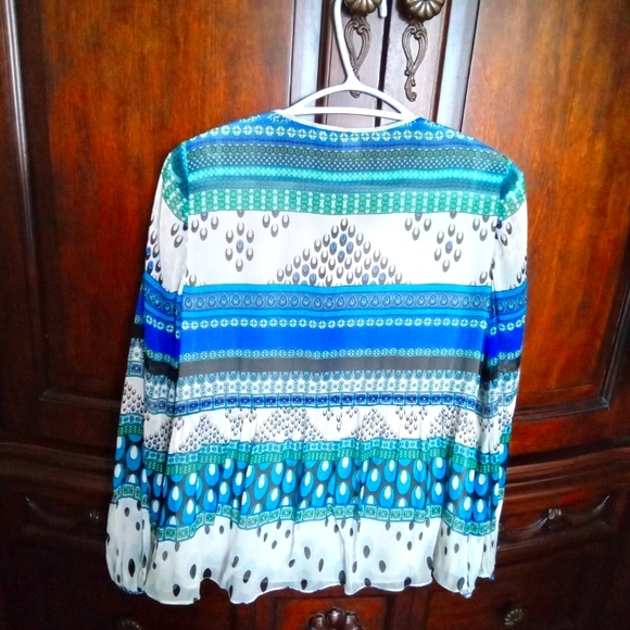 Diane Von Furstenberg 100% Silk Bohemian Style Blouse - Picture 7 of 14